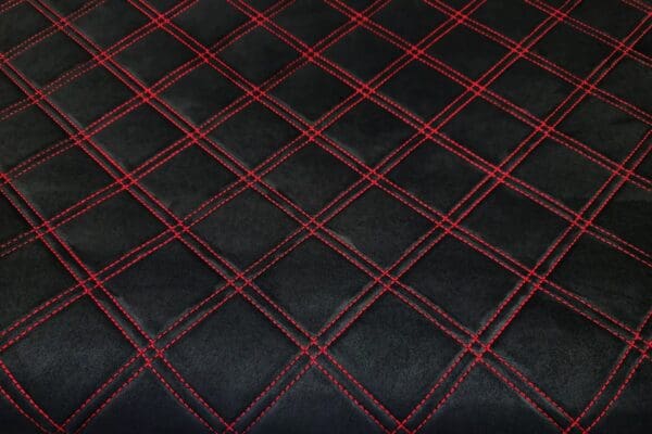 PREMIUM SUEDE SQUARE BLACK / RED THREAD