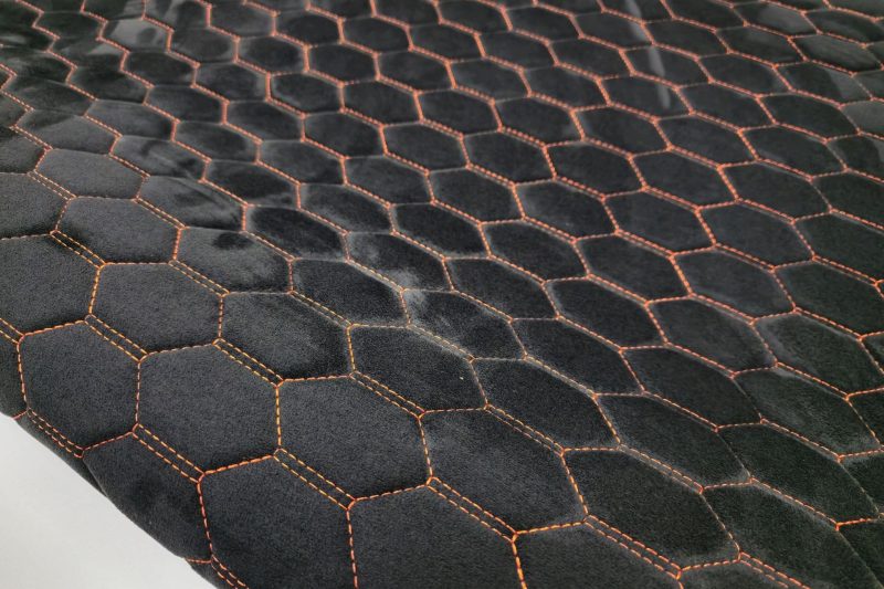 PREMIUM SUEDE RS3 DESIGN CZARNA / NIĆ POMARAŃCZOWA