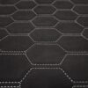 ULTRASUEDE BLACK - HONEYCOMB DESIGN / SILVER THREAD
