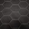 ULTRASUEDE BLACK - HONEYCOMB DESIGN / SILVER THREAD