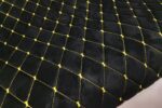PREMIUM SUEDE ROMBO DESIGN BLACK / YELLOW THREAD