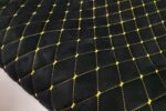 PREMIUM SUEDE ROMBO DESIGN BLACK / YELLOW THREAD