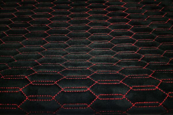 PREMIUM SUEDE LAMBO DESIGN BLACK / RED THREAD