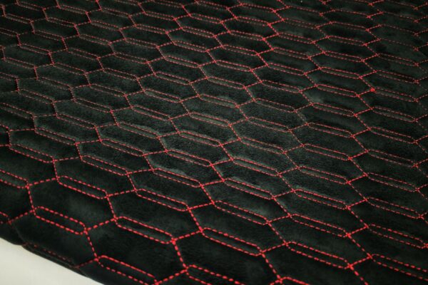 PREMIUM SUEDE LAMBO DESIGN BLACK / RED THREAD