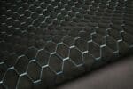 PREMIUM SUEDE DIAMOND DESIGN BLACK / AZURE BLUE THREAD