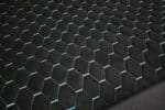PREMIUM SUEDE DIAMOND DESIGN BLACK / AZURE BLUE THREAD