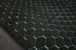 PREMIUM SUEDE DIAMOND DESIGN BLACK / AZURE BLUE THREAD