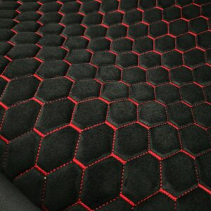 PREMIUM SUEDE DIAMOND DESIGN BLACK / SILVER THREAD