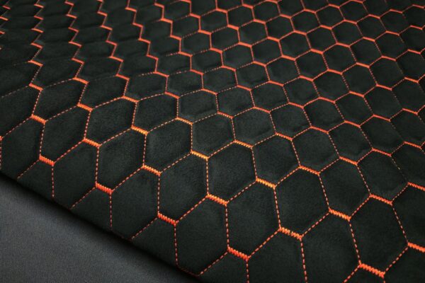 PREMIUM SUEDE DIAMOND DESIGN BLACK / ORANGE THREAD