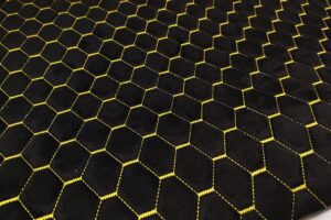 PREMIUM SUEDE - DIAMOND DESIGN BLACK / YELLOW THREAD
