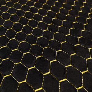 PREMIUM SUEDE - DIAMOND DESIGN BLACK / YELLOW THREAD