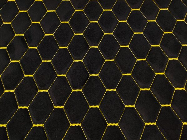 PREMIUM SUEDE - DIAMOND DESIGN BLACK / YELLOW THREAD