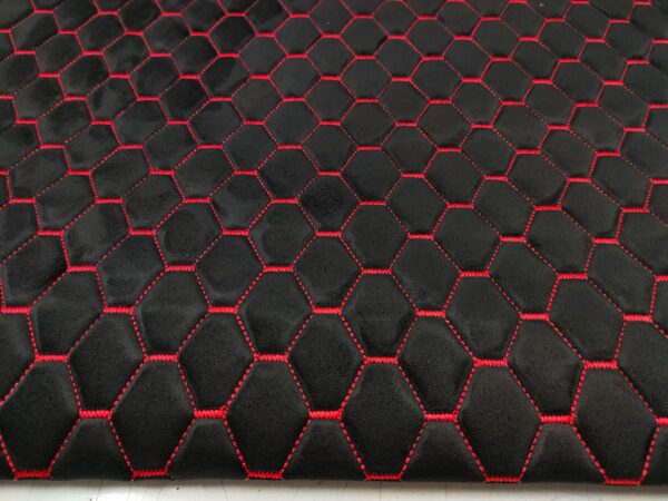 SUEDE PREMIUM DIAMOND DESIGN BLACK / RED THREAD