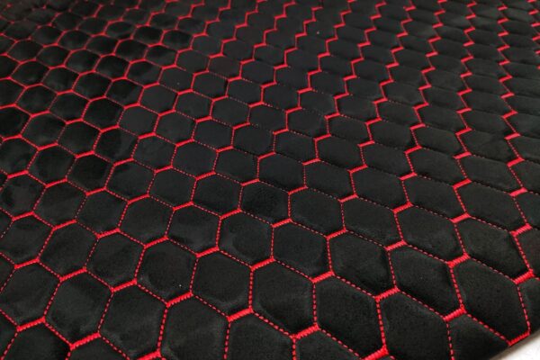 PREMIUM SUEDE DIAMOND DESIGN BLACK / RED THREAD