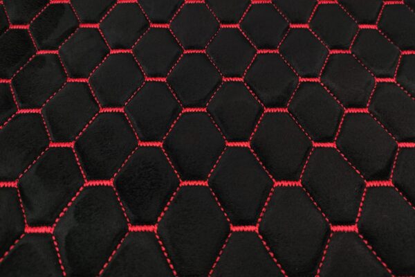 PREMIUM SUEDE DIAMOND DESIGN BLACK / RED THREAD