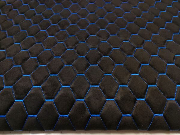 PREMIUM SUEDE DIAMOND DESIGN BLACK / BLUE THREAD