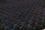 PREMIUM SUEDE DIAMOND DESIGN BLACK / BLUE THREAD