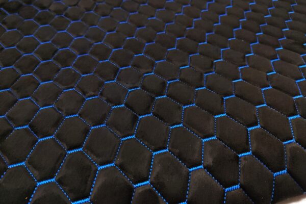 PREMIUM SUEDE DIAMOND DESIGN BLACK / BLUE THREAD