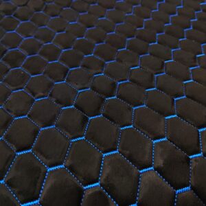 PREMIUM SUEDE DIAMOND DESIGN BLACK / BLUE THREAD