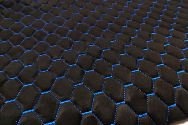PREMIUM SUEDE DIAMOND DESIGN BLACK / BLUE THREAD