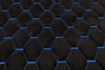 PREMIUM SUEDE DIAMOND DESIGN BLACK / BLUE THREAD