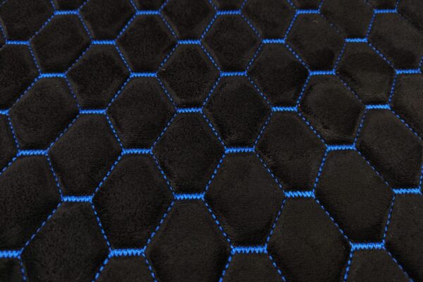 PREMIUM SUEDE DIAMOND DESIGN BLACK / BLUE THREAD