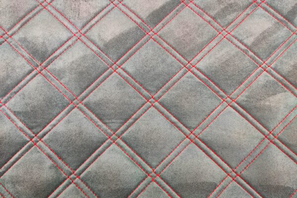 SUPREME SUEDE SQUARE - GREY / RED THREAD