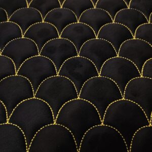 SUEDE PREMIUM BENZ SHELL DESIGN BLACK / YELLOW THREAD