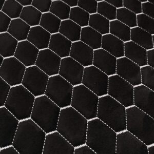 SUEDE PREMIUM DIAMOND DESIGN BLACK / WHITE THREAD