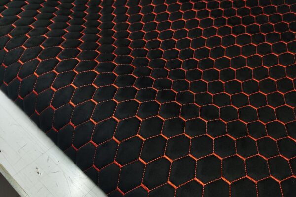 SUEDE PREMIUM DIAMOND DESIGN BLACK / ORANGE THREAD