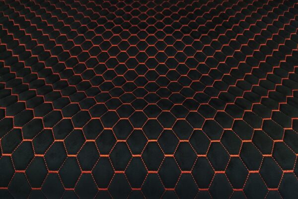 PREMIUM SUEDE DIAMOND DESIGN BLACK / ORANGE THREAD