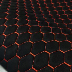 SUEDE PREMIUM DIAMOND DESIGN BLACK / ORANGE THREAD