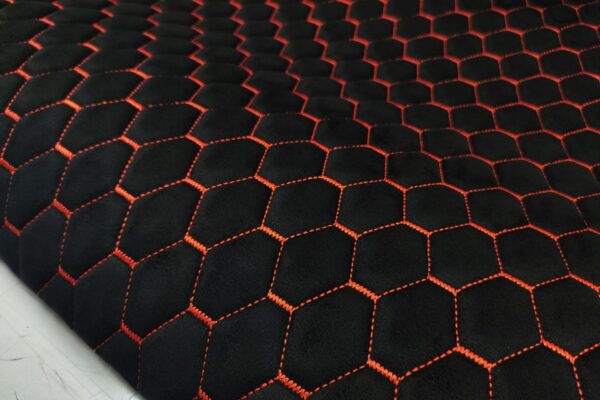 SUEDE PREMIUM DIAMOND DESIGN BLACK / ORANGE THREAD