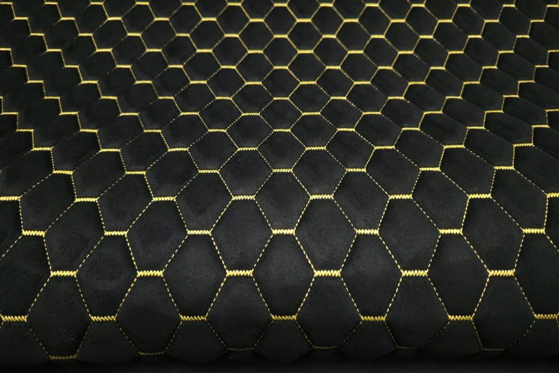 PREMIUM SUEDE DIAMOND DESIGN SCHWARZ / FADEN LIME GREEN