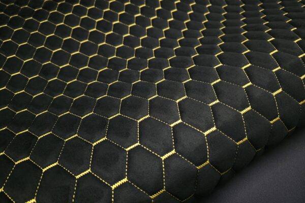 PREMIUM SUEDE DIAMOND DESIGN BLACK / LIME GREEN THREAD