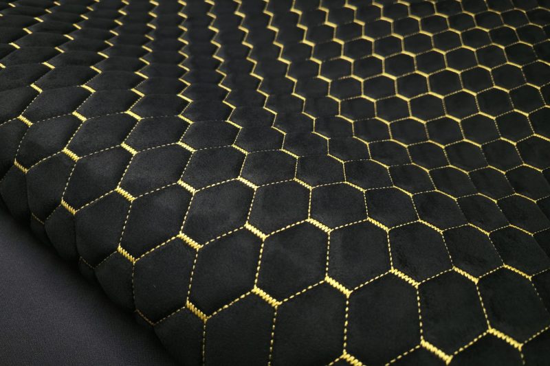 PREMIUM SUEDE DIAMOND DESIGN SCHWARZ / FADEN LIME GREEN