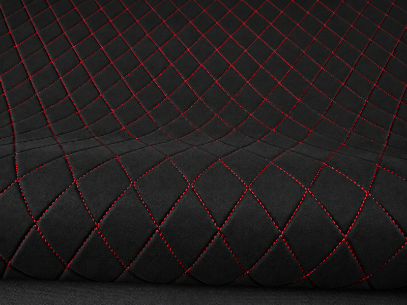 DOMETTE SUPREME SUEDE À CARREAUX - NOIR / FIL ROUGE