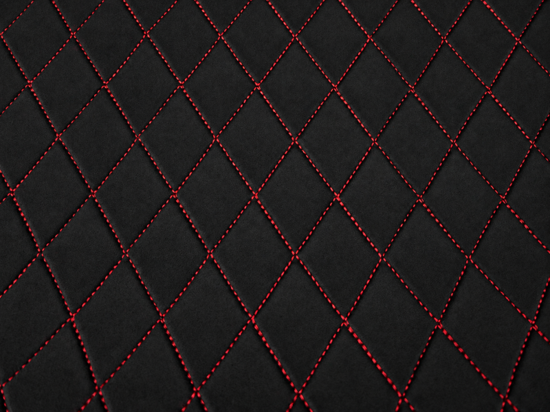 DOMETTE SUPREME SUEDE À CARREAUX - NOIR / FIL ROUGE